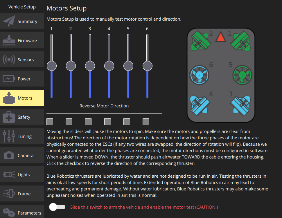 Manual Motor Direction Setup